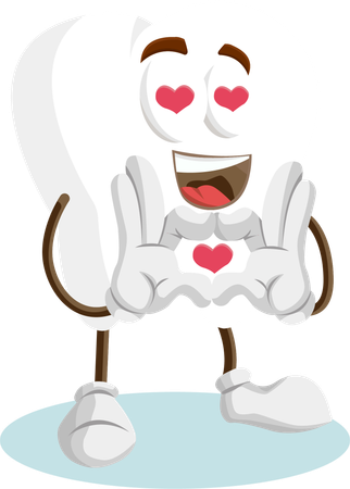 Tooth Logo mascot in love pose  Illustration