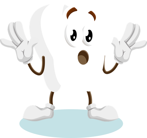 Tooth Logo mascot surprise pose  Illustration