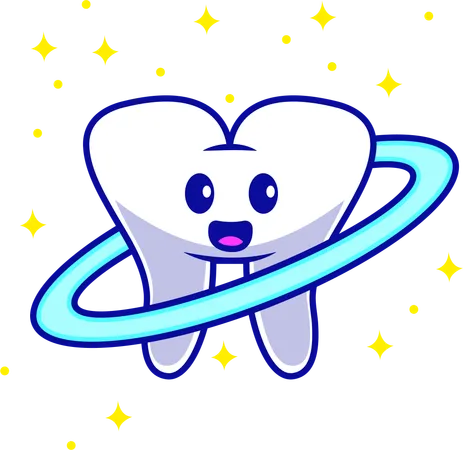 Tooth Planet In Space  Illustration