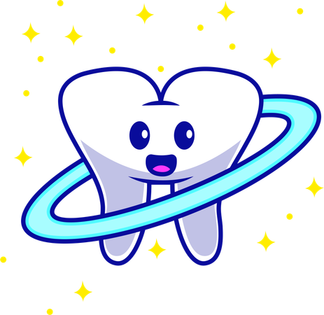 Tooth Planet In Space  Illustration