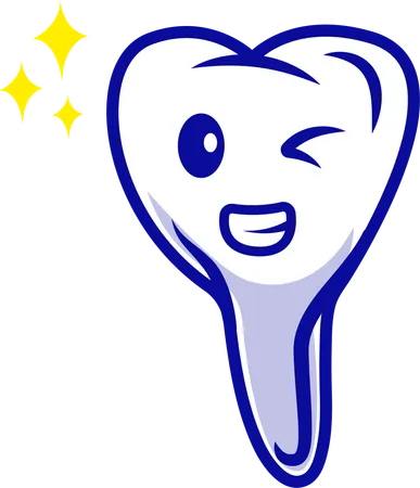 Tooth Shiny Standing  Illustration