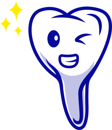 Tooth Shiny Standing  Illustration