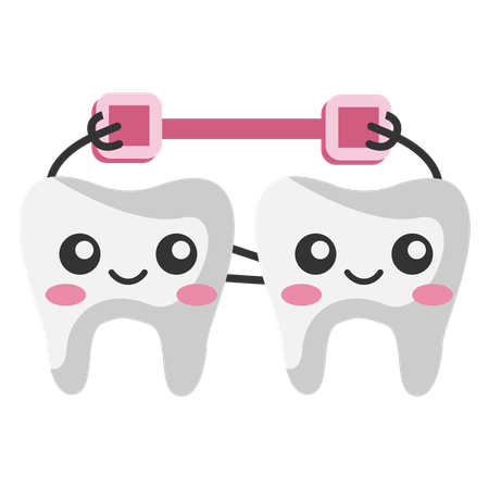 Tooth with Braces  Illustration