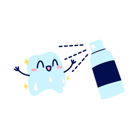 Tooth with Mouthwash  Illustration