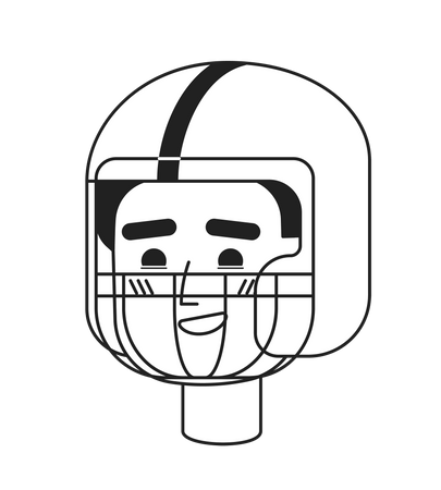 Toothy smiling young man wearing american football helmet  Illustration