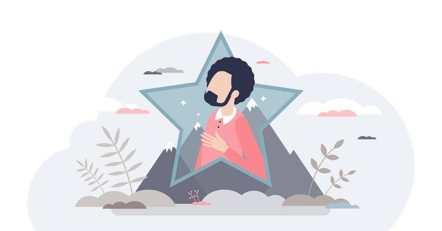 Top talent or best professional skills employee with star  Illustration