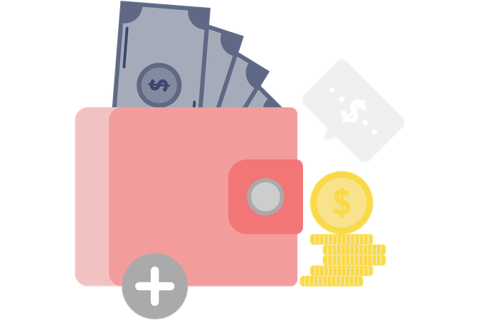Top up digital wallet  Illustration