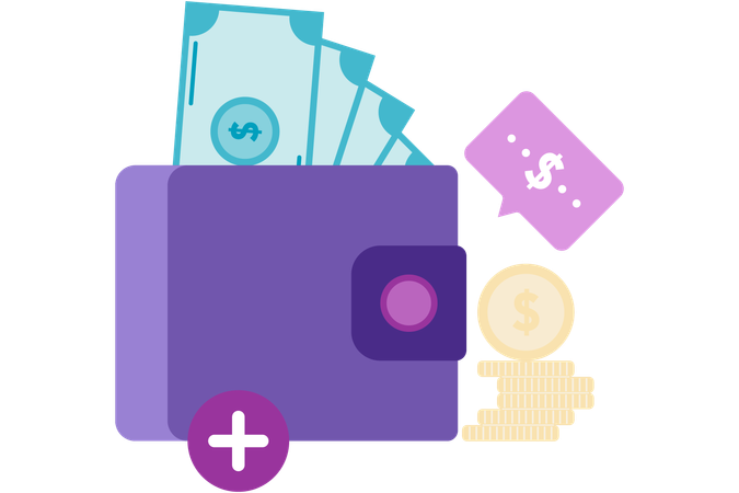 Top up digital wallet  Illustration