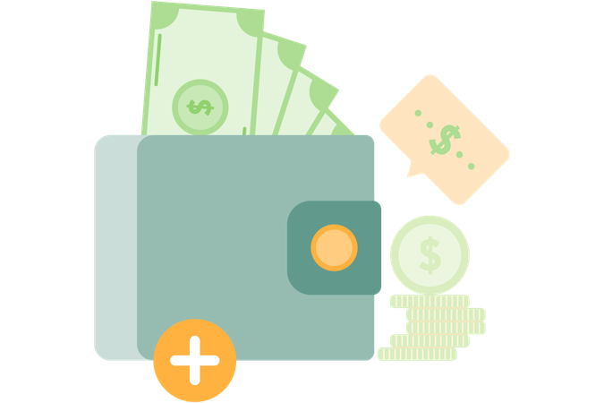 Top up digital wallet  Illustration