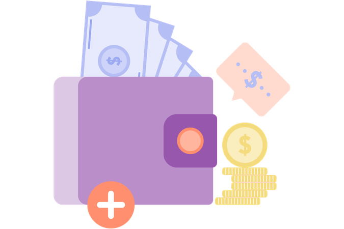 Top up digital wallet  Illustration