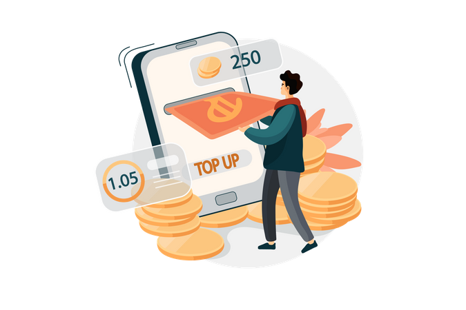 Top up for online wallet  Illustration