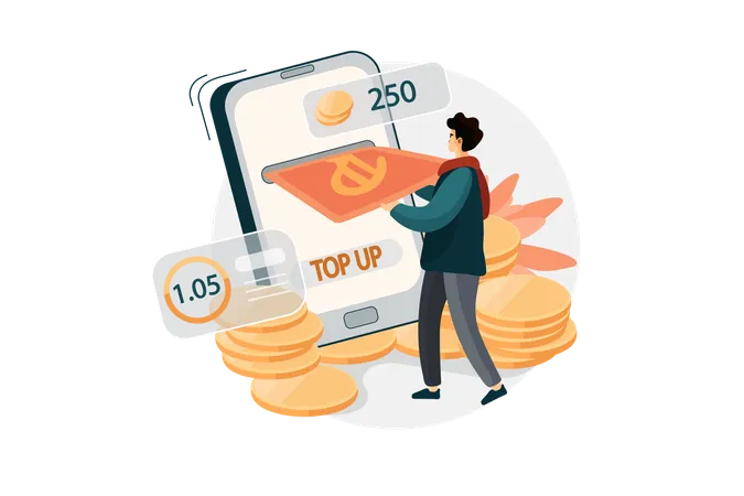 Top up for online wallet  Illustration