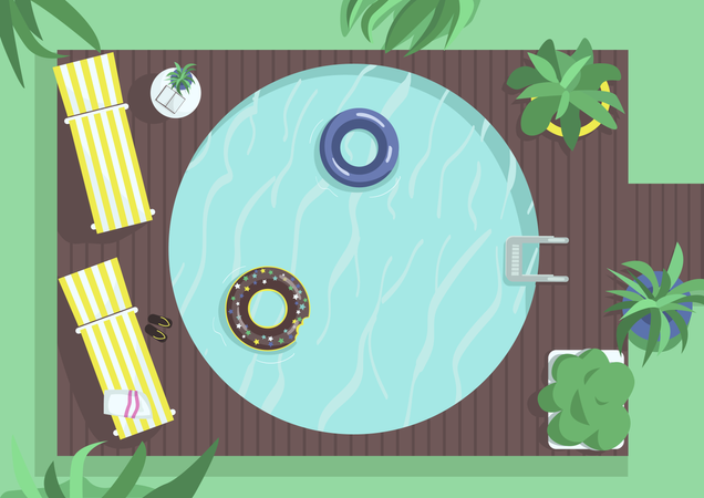 Top view circle swimming pool  Illustration