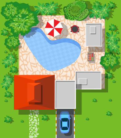 Top View Of Houses  Illustration