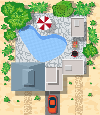 Top View Of Houses Illustration