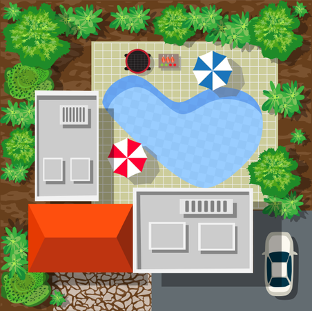 Top View Of Houses  Illustration