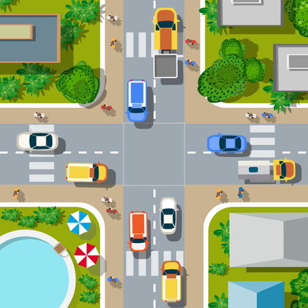 Top view of the city  Illustration