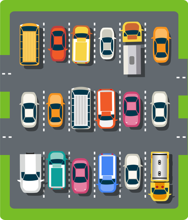Top view of the city parking Illustration