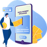 illustrations of topup balance digital payment app