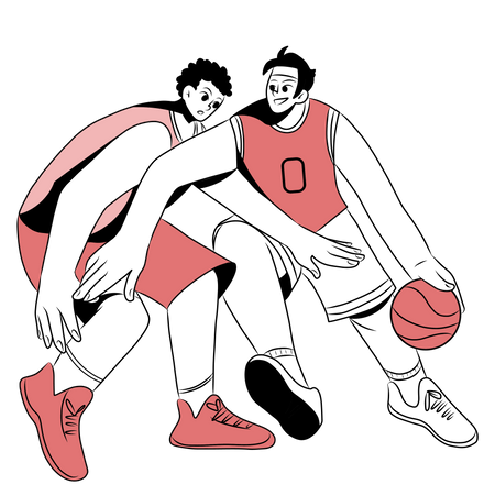 Jogador de basquete jogando torneio  Ilustração