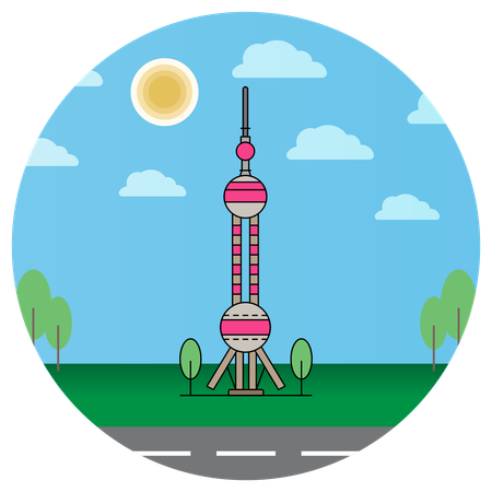 Torre da China Xangai  Ilustração