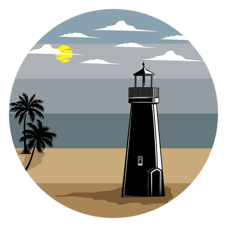 Torre de monitoramento de praia  Ilustração