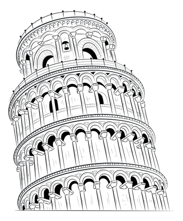 Torre de pisa  Ilustração