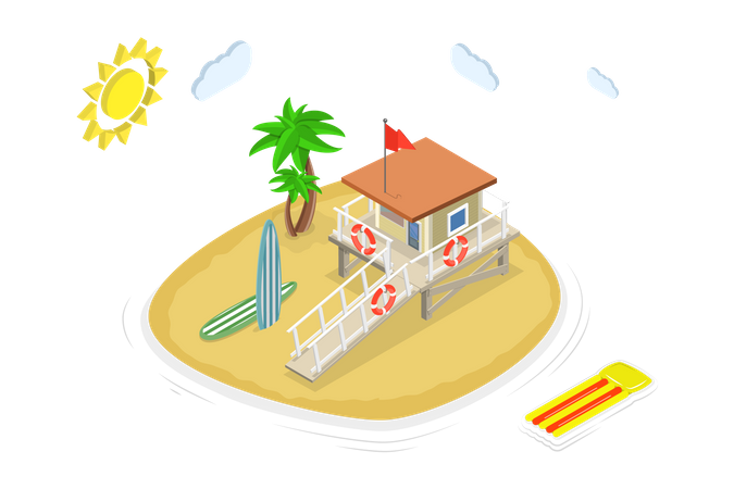 Torre de salva-vidas  Ilustração