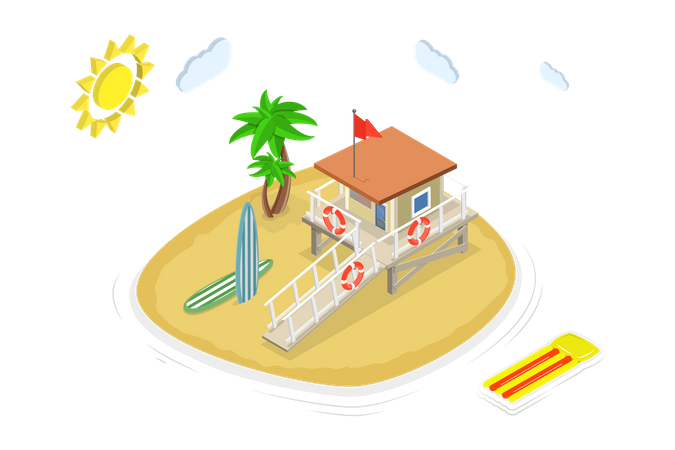 Torre de salvavidas  Ilustración