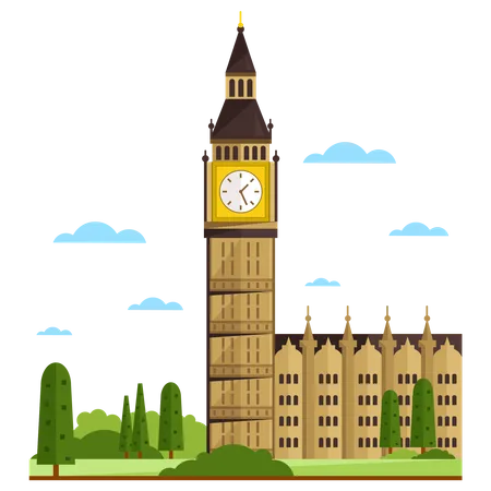 Torre do relógio de Londres  Ilustração
