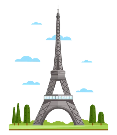 Torre eiffel en parís  Ilustración