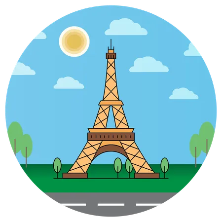 Torre Eiffel Paris França  Ilustração