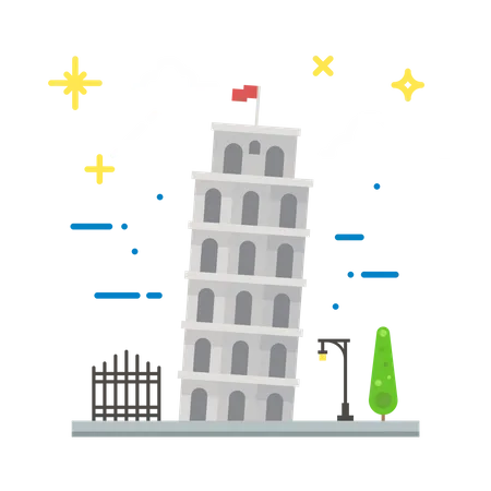 Torre inclinada de Pisa  Ilustração
