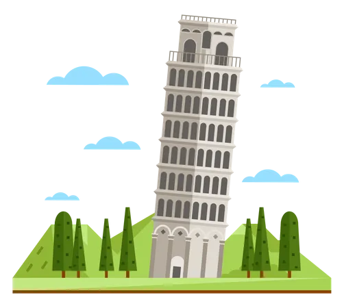 Torre inclinada de Pisa  Ilustración