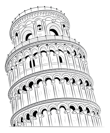 Torre de pisa  Ilustração
