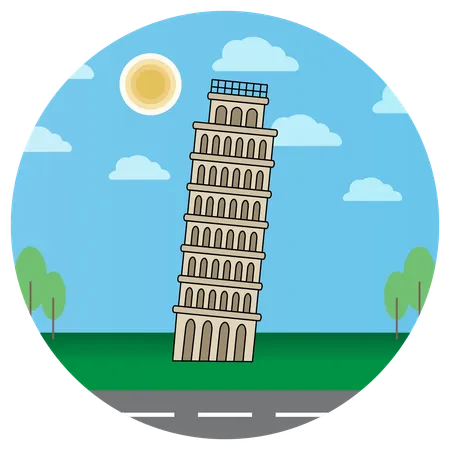 Torre de Pisa Itália  Ilustração