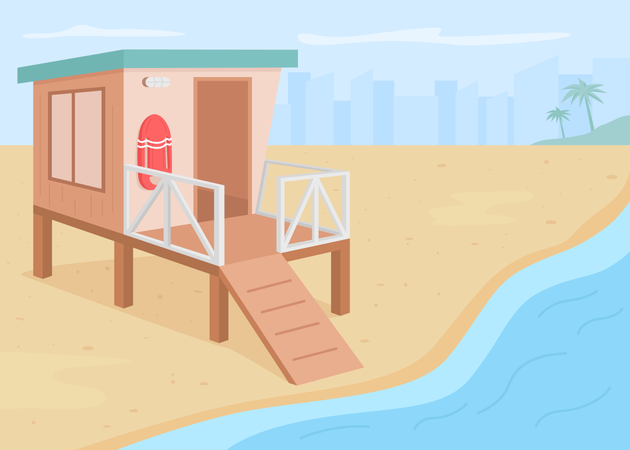 Torre de salva-vidas  Ilustração