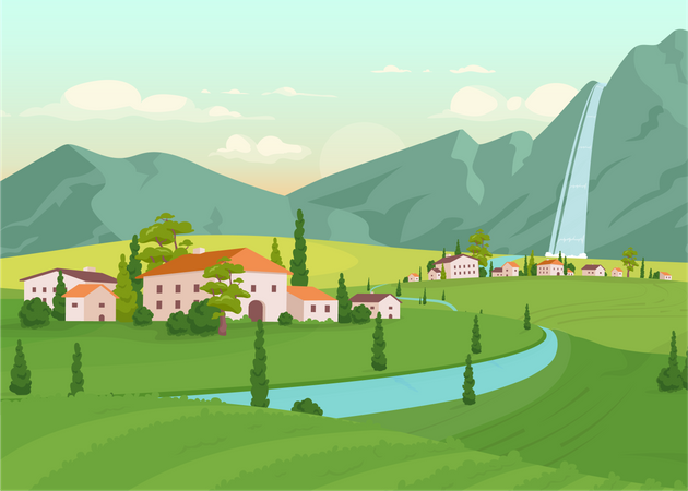 Paysages de Toscane  Illustration