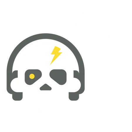 Totenkopf mit Kopfhörer  Illustration