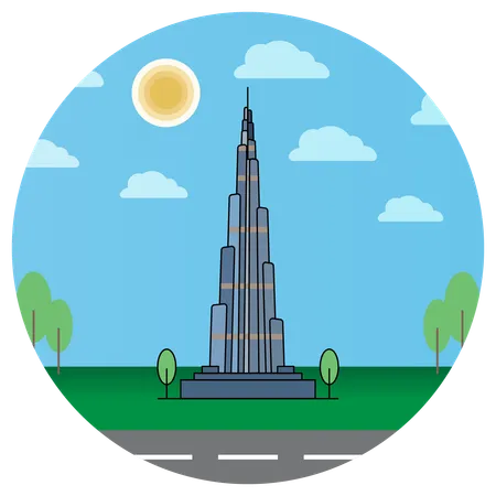 Tour Burj Khalifa Dubaï ÉMIRATS ARABES UNIS  Illustration