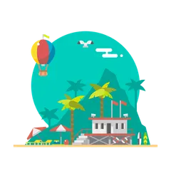 Lieux de plage Pack d'Illustrations
