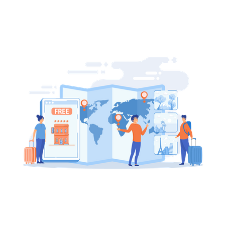 Tourist agency mobile app  Illustration