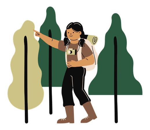 Tourist im Ökotourismus  Illustration