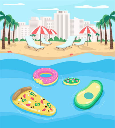 Tourist beach  Illustration