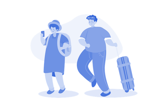 Tourist couple  Illustration