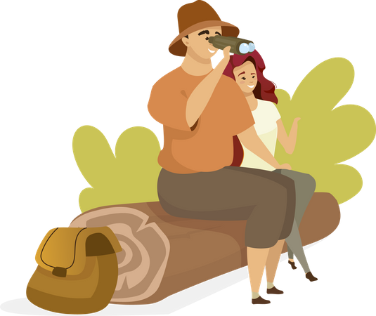Tourist couple Illustration