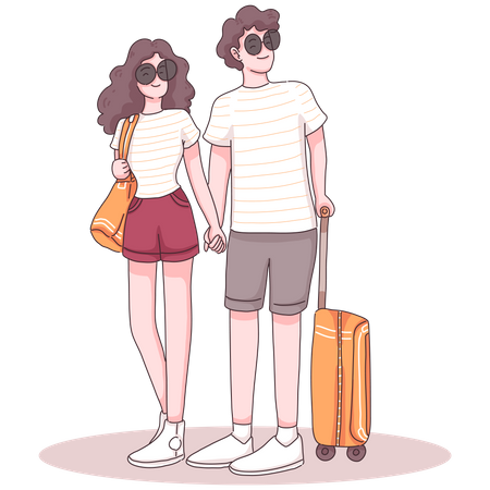 Tourist couple Illustration