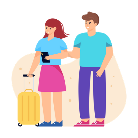 Tourist couple  Illustration