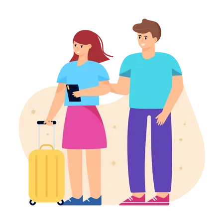 Tourist couple  Illustration