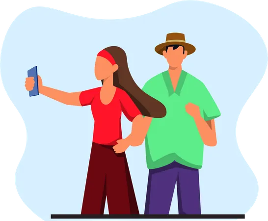 Tourist couple  Illustration